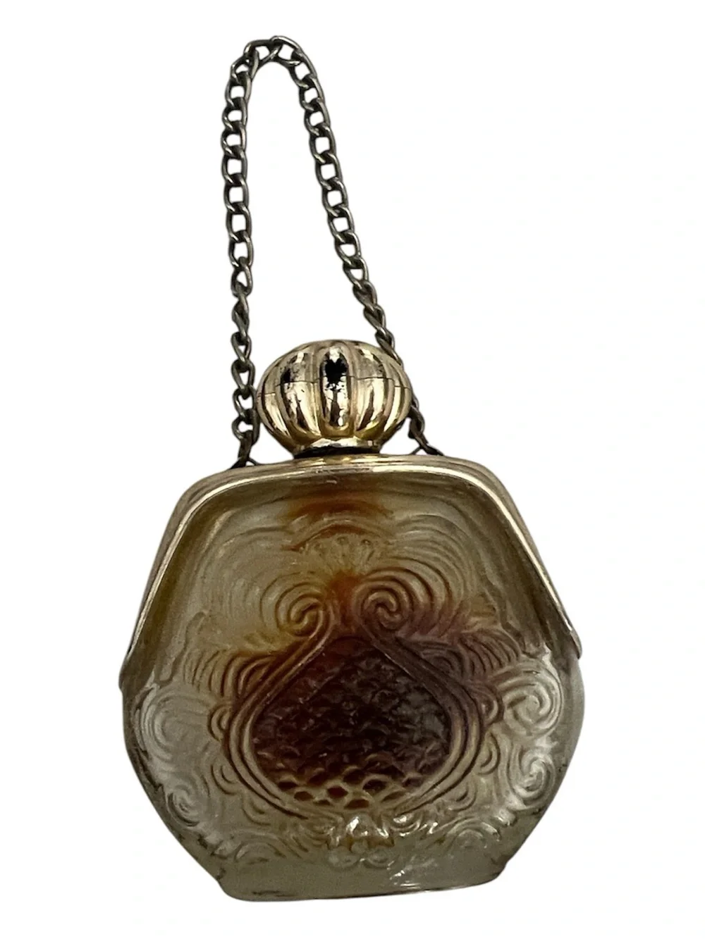 Vintage Avon purse decanter some scratches on gold GVC
